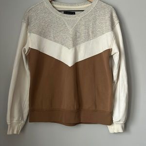 Abercrombie & Fitch Color Block Print Crewneck  Sweatshirt